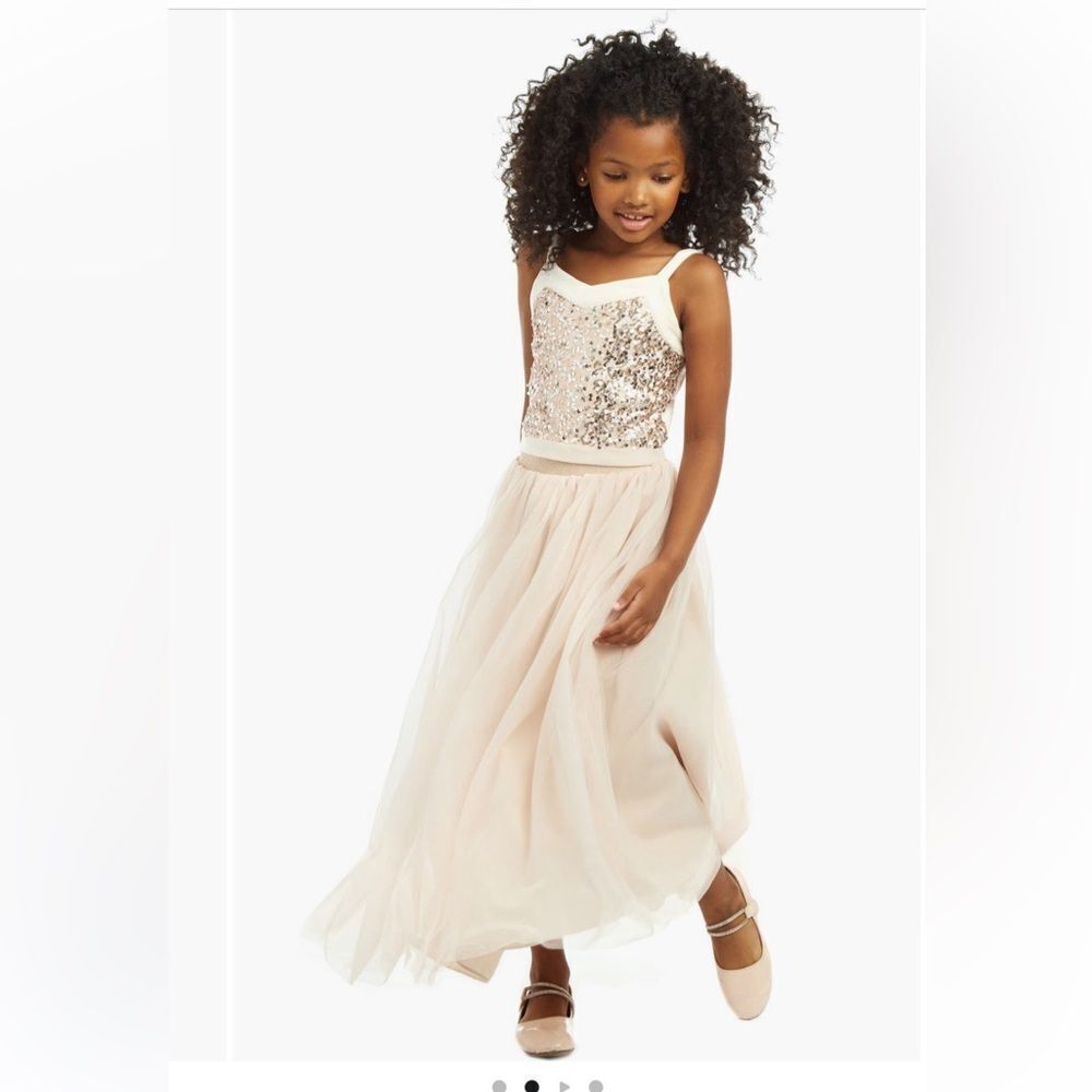 Pippa & Julie Tulle Maxi Skirt Rose Gold - 10